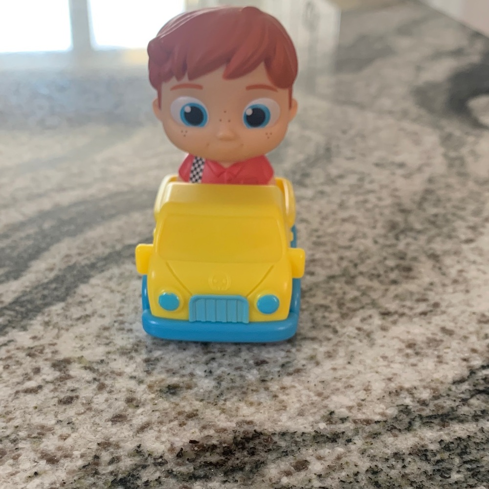 Cocomelon Bright Yellow‎ and Blue Toy Car with Driver